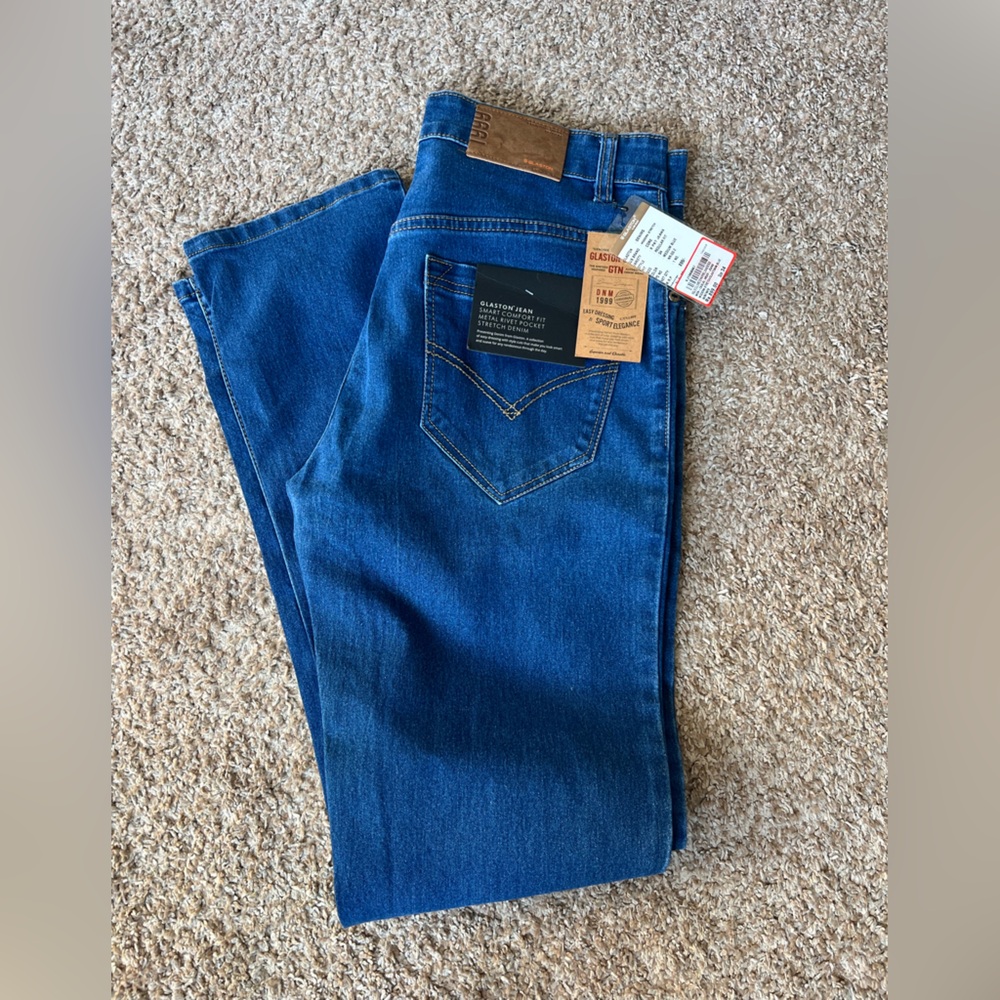 Glaston men’s‎  Jean smart comfort fit metal rivet pkt stretch denim Size 34
